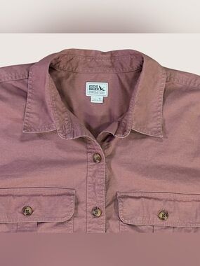 Eddie Bauer Women’s XL Long Sleeve Button Down Utility Mauve Stretch Cotton